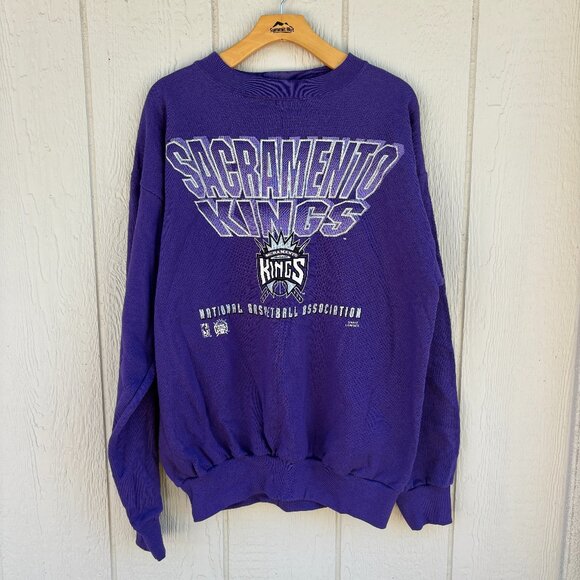 Vintage Sacramento Kings Crewneck Sweater XL Purple NBA 90's Retro Deadstock USA - Picture 1 of 8